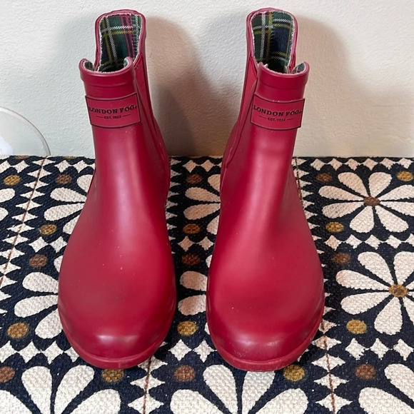 London Fog Piccadilly Ladies Rain Boots in Red Size 10 - Picture 1 of 7